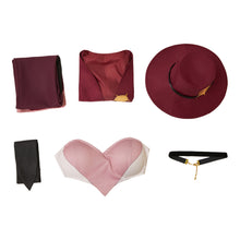 Laden Sie das Bild in den Galerie-Viewer, Angel Dust weinrot Kostüm Set Hazbin Hotel 2 Angel Cosplay Kostüm