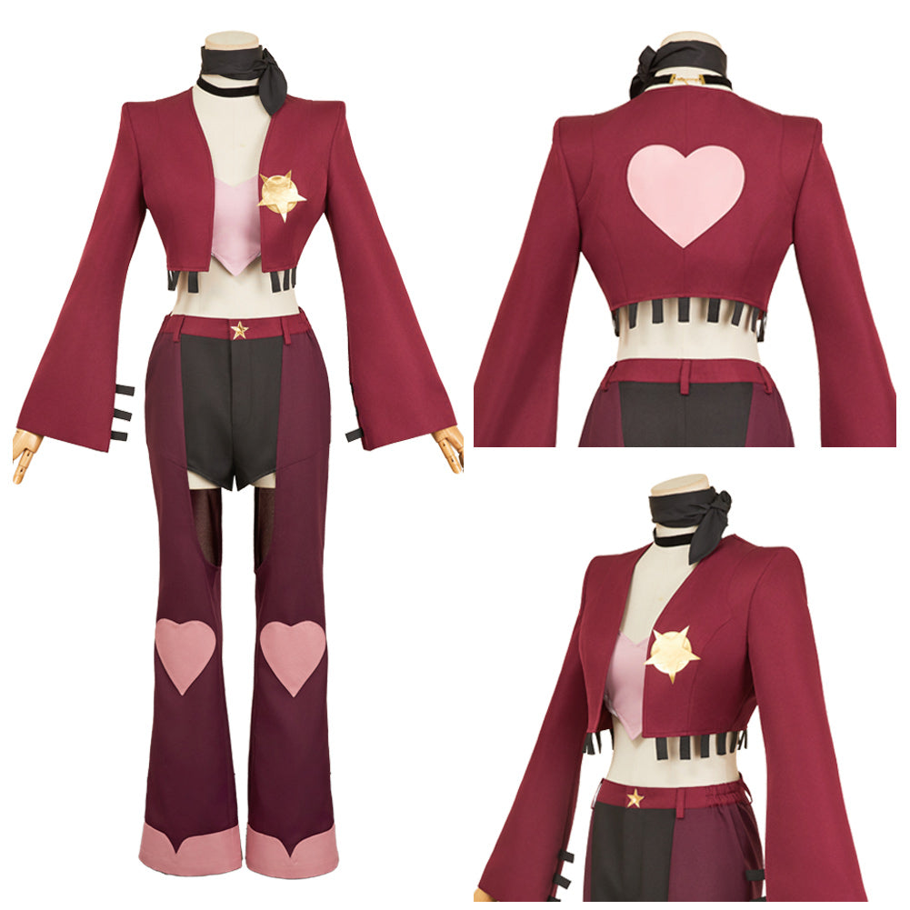 Angel Dust weinrot Kostüm Set Hazbin Hotel 2 Angel Cosplay Kostüm