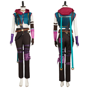 Arcane: League of Legends Jinx blau Kostüm Set Cosplay Outfits