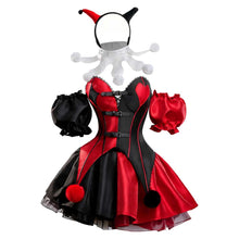 Laden Sie das Bild in den Galerie-Viewer, Clown rot Kleid Harley Quinn Halloween Karneval Kostüm