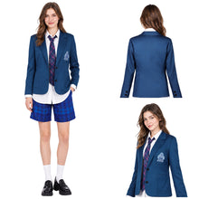 Laden Sie das Bild in den Galerie-Viewer, Coven Academy blau Schuluniform mit Krawatte Hexe Cosplay Kostüm