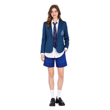 Laden Sie das Bild in den Galerie-Viewer, Coven Academy blau Schuluniform mit Krawatte Hexe Cosplay Kostüm