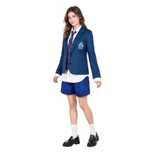 Laden Sie das Bild in den Galerie-Viewer, Coven Academy blau Schuluniform mit Krawatte Hexe Cosplay Kostüm