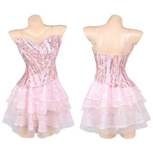 Laden Sie das Bild in den Galerie-Viewer, Damen Glinda rosa Kleid Wicked for Good Glinda Cosplay Outfits