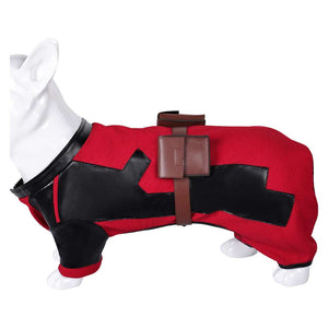 Haustier Deadpool Hunde Kleidung rot Kostüm Outfit