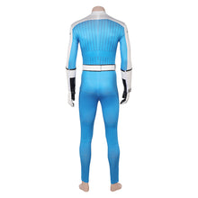 Laden Sie das Bild in den Galerie-Viewer, Human Torch Weiß Blau Kostüm The Fantastic Four: First Steps (2025) Johnny Storm blau Jumpsuit