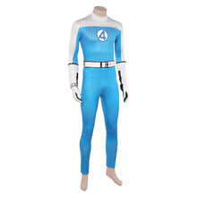 Laden Sie das Bild in den Galerie-Viewer, Human Torch Weiß Blau Kostüm The Fantastic Four: First Steps (2025) Johnny Storm blau Jumpsuit