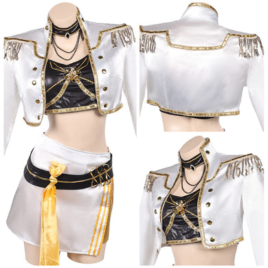 Huntix Golden Mira weiß Kostüm KPOP Demon Hunters Mira Cosplay Outfits