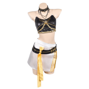 Huntix Golden Mira weiß Kostüm KPOP Demon Hunters Mira Cosplay Outfits