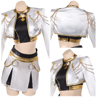 Huntix Golden Zoey weiß Kostüm KPOP Demon Hunters Zoey Cosplay Outfits