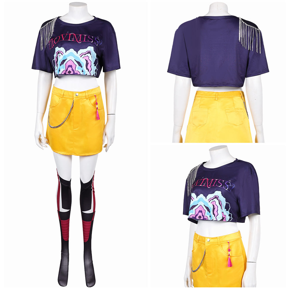 Huntrix Mira Kostüm Erwachsene Kpop Demon Hunters Mira Cosplay Outfits