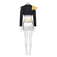 Laden Sie das Bild in den Galerie-Viewer, Huntrix Rumi Gold schwarz weiß Kostüm Cosplay Outfits