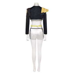 Huntrix Rumi Gold schwarz weiß Kostüm Cosplay Outfits