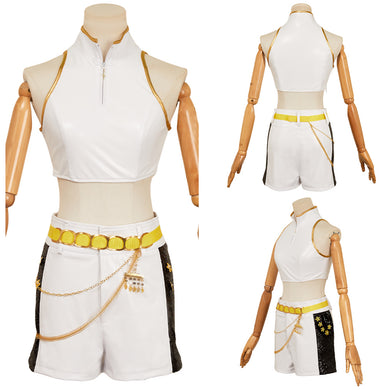 Huntrix Rumi weiß Kostüm Set Kpop Demon Hunters Rumi Cosplay Outfits