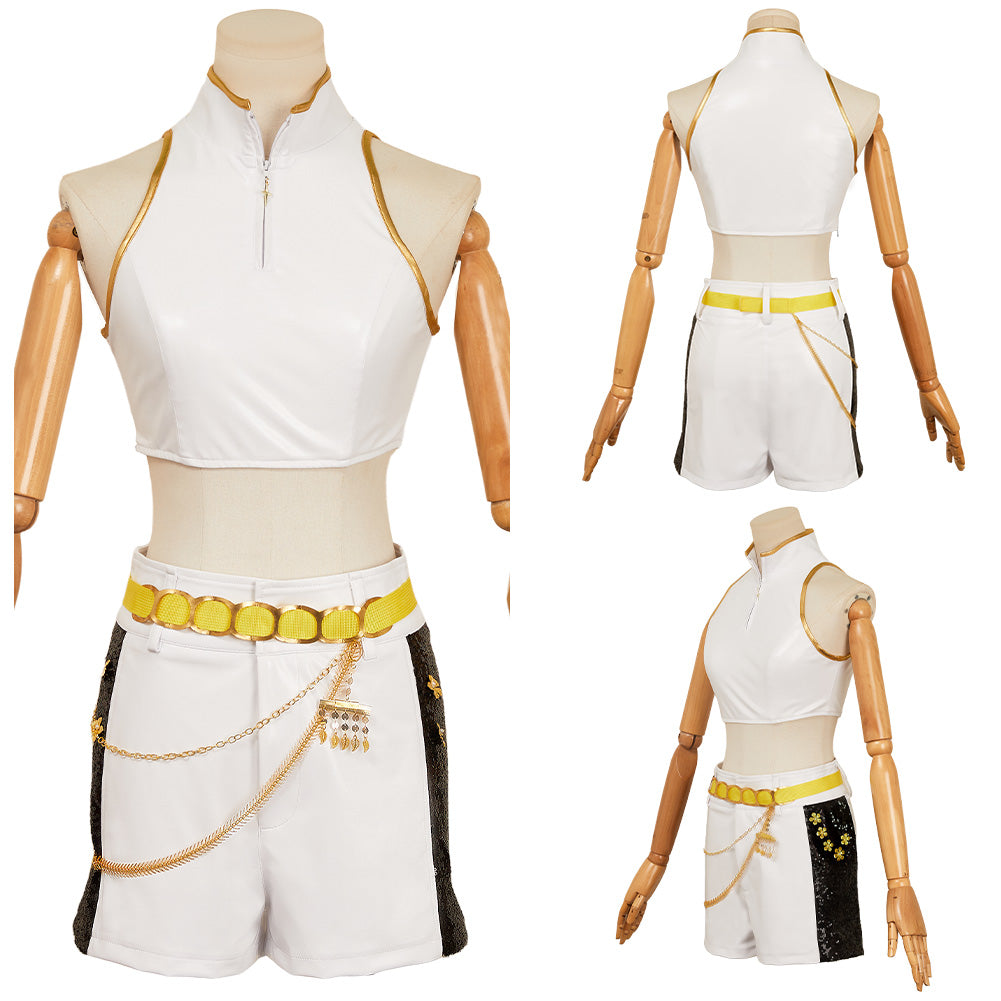 Huntrix Rumi weiß Kostüm Set Kpop Demon Hunters Rumi Cosplay Outfits