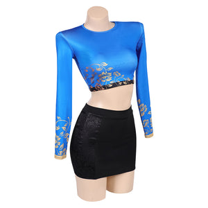 Huntrix Zoey blau Outfits Kpop Demon Hunters Zoey Cosplay Kostüm