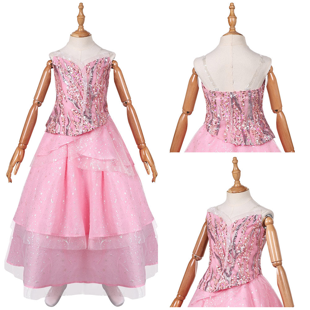 Kinder Mädchen Glinda Wicked Kleid Cosplay Kostüm Outfits