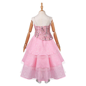 Kinder Mädchen Glinda Wicked Kleid Cosplay Kostüm Outfits