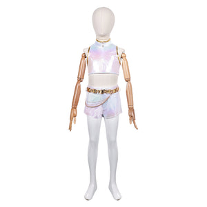 Kinder Mädchen Huntrix Rumi weiß Outfits Cosplay Kostüm