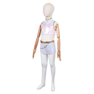 Kinder Mädchen Huntrix Rumi weiß Outfits Cosplay Kostüm