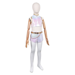 Kinder Mädchen Huntrix Rumi weiß Outfits Cosplay Kostüm