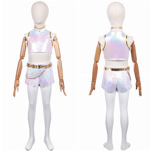 Kinder Mädchen Huntrix Rumi weiß Outfits Cosplay Kostüm