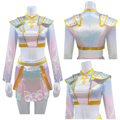 Kinder Mädchen Kpop Demon Hunters Huntrix Zoey Golden Kostüm 