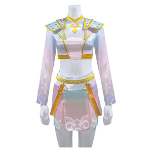 Kinder Mädchen Kpop Demon Hunters Huntrix Zoey Golden Kostüm 