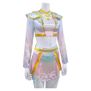 Kinder Mädchen Kpop Demon Hunters Huntrix Zoey Golden Kostüm 