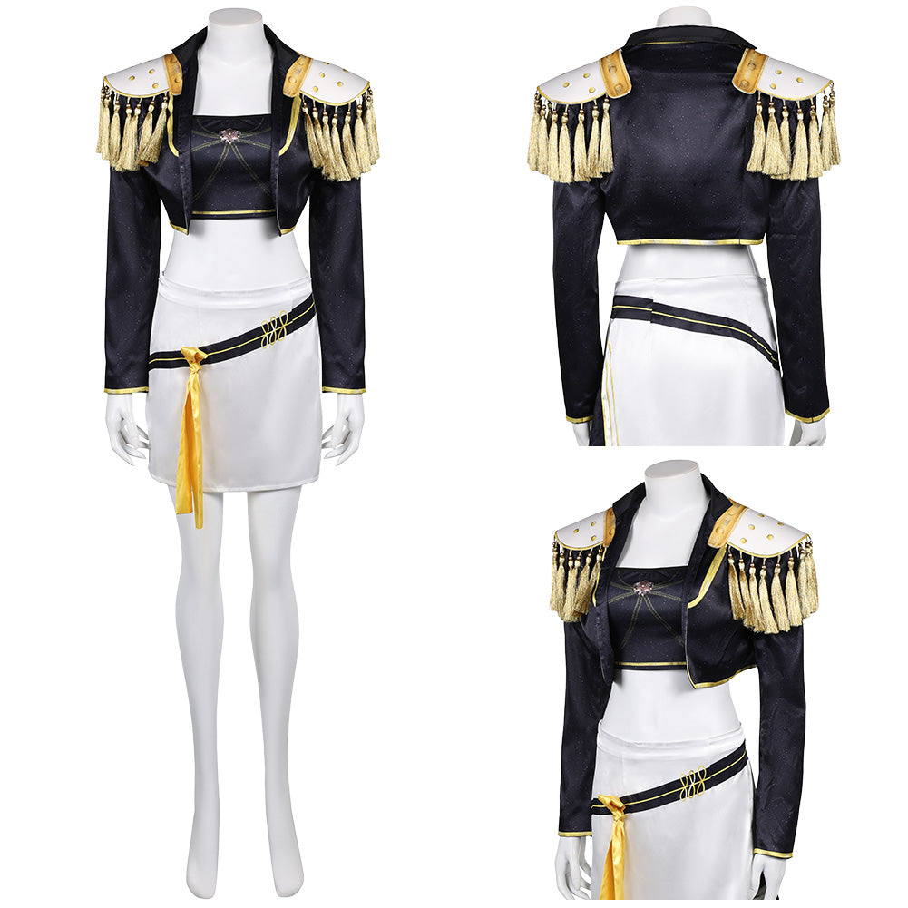 Kpop Demon Hunters Mira Gold Outfits schwarz Cosplay Kostüm