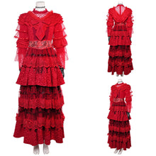 Laden Sie das Bild in den Galerie-Viewer, Lydia Deetz rot Kleid Beetlejuice Lydia Damen Brautkleid Cosplay Kostüm