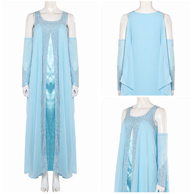 Padme Amidala Aqua georgette nightgown Kleid Cosplay Kostüm