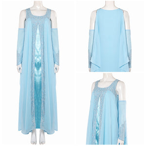 Padme Amidala Aqua georgette nightgown Kleid Cosplay Kostüm