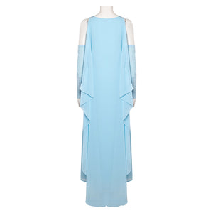 Padme Amidala Aqua georgette nightgown Kleid Cosplay Kostüm