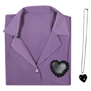Romance Saja Lila Shirt Kpop Demon Hunters Saja Boys Romance Saja Cosplay Outfits