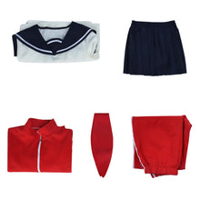 Laden Sie das Bild in den Galerie-Viewer, Schoolgirl Kagura Gintama rot Uniform Cosplay Outfits