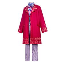 Laden Sie das Bild in den Galerie-Viewer, Willy Wonka rot Kostüm Charlie und die Schokoladenfabrik Wonka Cosplay Outfit 