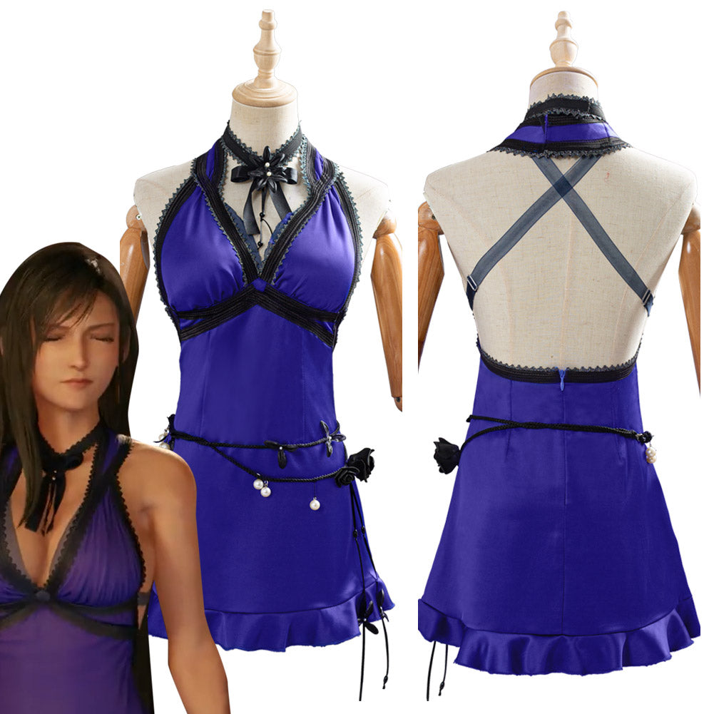 Tifa Cosplay Kostüm Tifa Lockhart Kleid FF7 Final Fantasy VII Remake Kleid