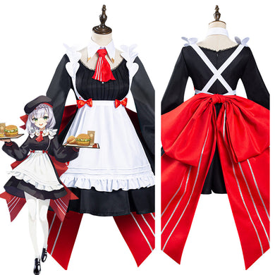 Genshin Impact x KFC Noelle Dienstmädchen Kleid Cosplay Halloween Karneval Kostüm