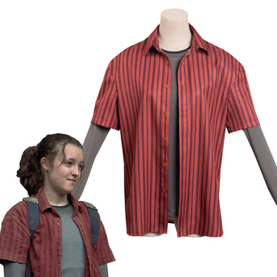 The Last of Us Ellie gestreift T-Shirt Jacke Set Cosplay Kostüm