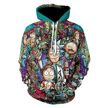 Laden Sie das Bild in den Galerie-Viewer, Rick and Morty Hoodie Hooded Pullover mit Kaputze Sweatshirt Pulli Erwachsene