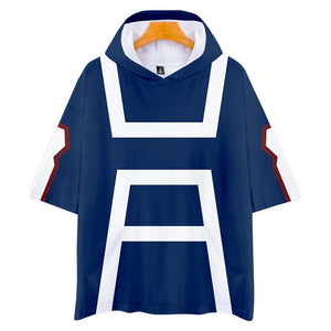 Boku No Hero Academia Mein Hero Academia T-Shirt Hemd Kurzarm Top mit Kaputze für Erwachsene