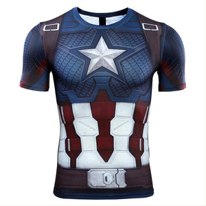 Avengers 4 Endgame Avengers: Infinity War - Part II Steve Rogers Captain America Hemd Oberteil Kurzarm Rundhals auch für Alltag