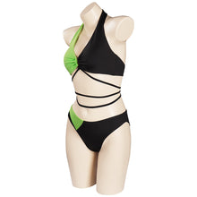 Laden Sie das Bild in den Galerie-Viewer, Kim Possible Shego Badeanzug Erwachsene Cosplay Kostüm 2tlg. Bikini Bademode
