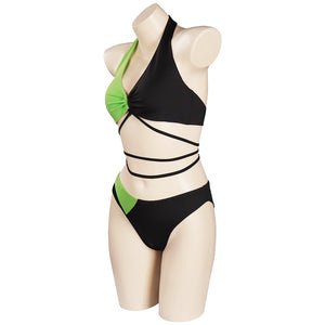 Kim Possible Shego Badeanzug Erwachsene Cosplay Kostüm 2tlg. Bikini Bademode