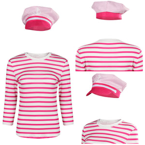 Barbie Film Margot Robbie rosa Oberteil Hut Cosplay Kostüm auch für Alltag