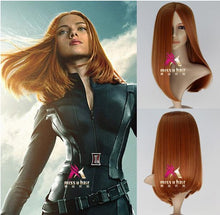 Laden Sie das Bild in den Galerie-Viewer, Captain America: The Winter Soldier Black Widow Cosplay Perücke Natasha Romanoff glattes Haar Braun