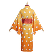 Laden Sie das Bild in den Galerie-Viewer, Demon Slayer Agatsuma Zenitsu Cosplay Kostüm Outfits Halloween Karneval Kimono