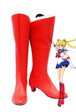 Sailor Moon Usagi Tsukino Cosplay Schuhe Stiefel Rot Version B