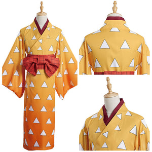 Demon Slayer Agatsuma Zenitsu Cosplay Kostüm Outfits Halloween Karneval Kimono